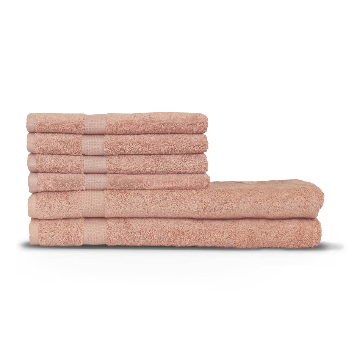 Loft 6pc Blush Cotton Hand / Bath Sheet Towel Set