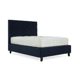 Francis Ink Blue Velvet Ottoman Storage Bed from Roseland Furniture