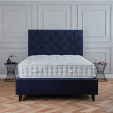 Francis Ink Blue Velvet Ottoman Storage Bed from Roseland Furniture