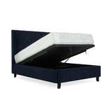 Francis Ink Blue Velvet Ottoman Storage Bed from Roseland Furniture