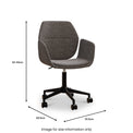 Mille Height Adjustable Swivel Office Chair dimensions