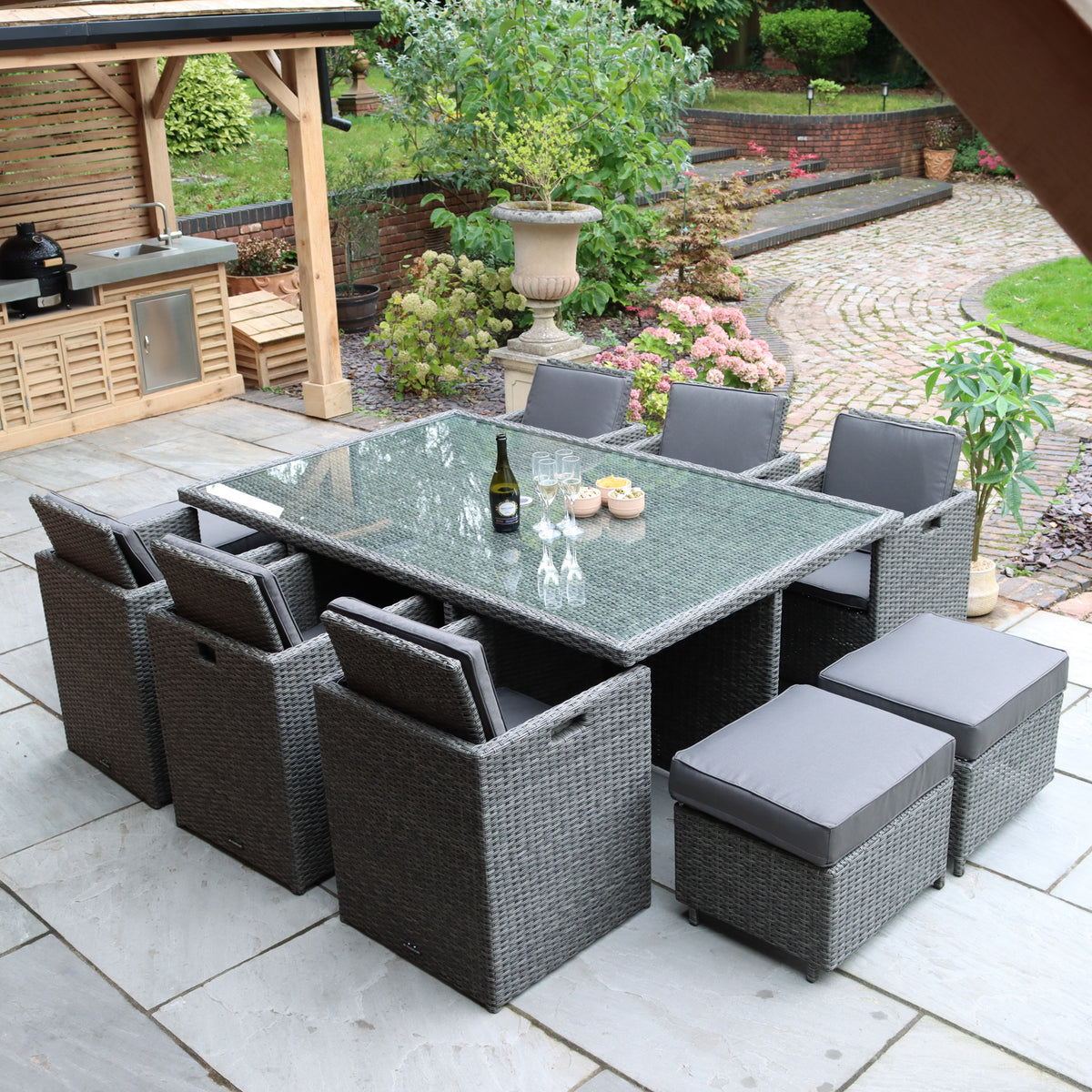 Paris 10 Seat Lux Rattan Cube Set from Roseland Furniture