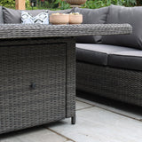 Paris 120cm Fire Pit Dine or Lounge Rattan Set With Bench from Roseland Furniture