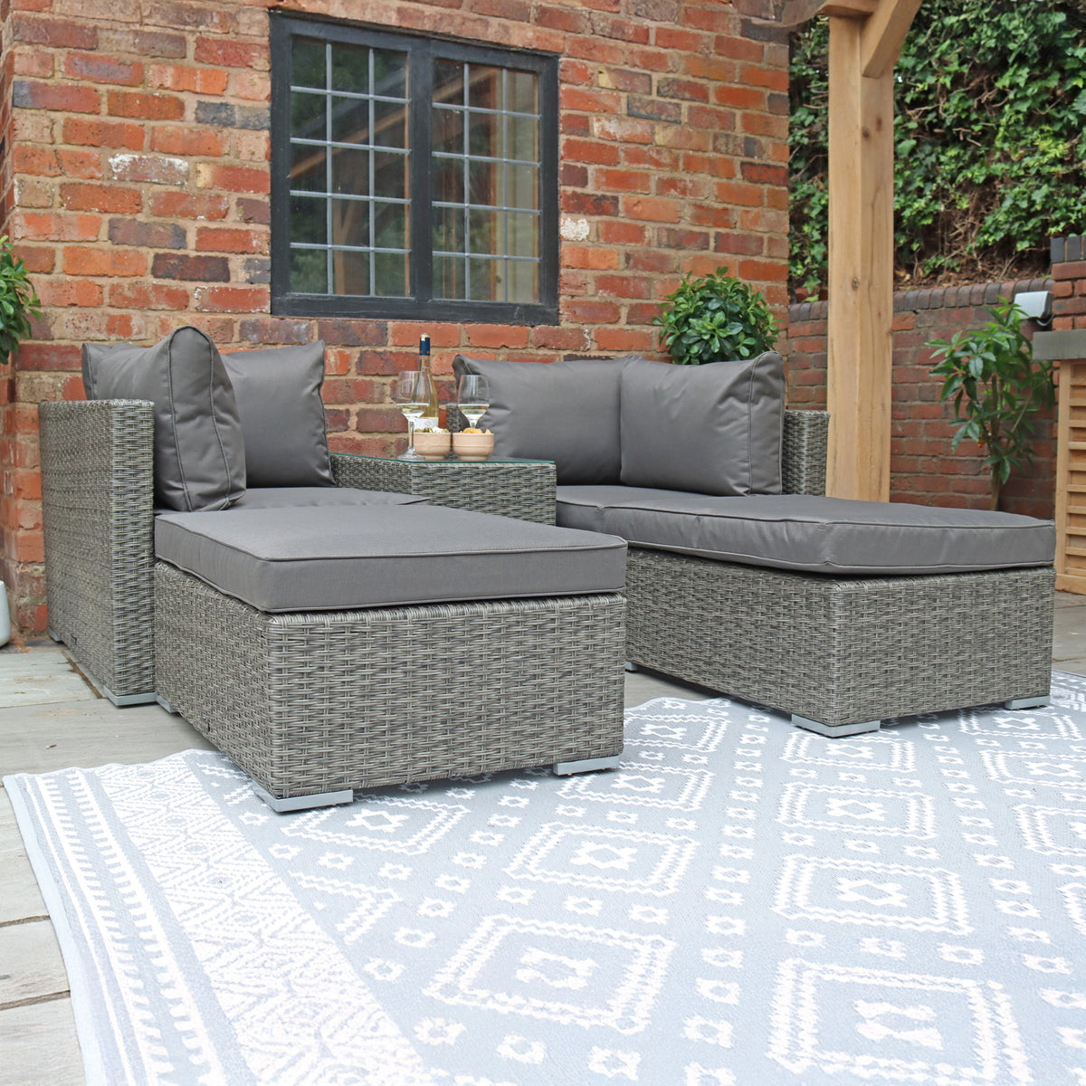 Paris Rattan Multi Setting Relaxer Set 5pc from Roseland Furniture