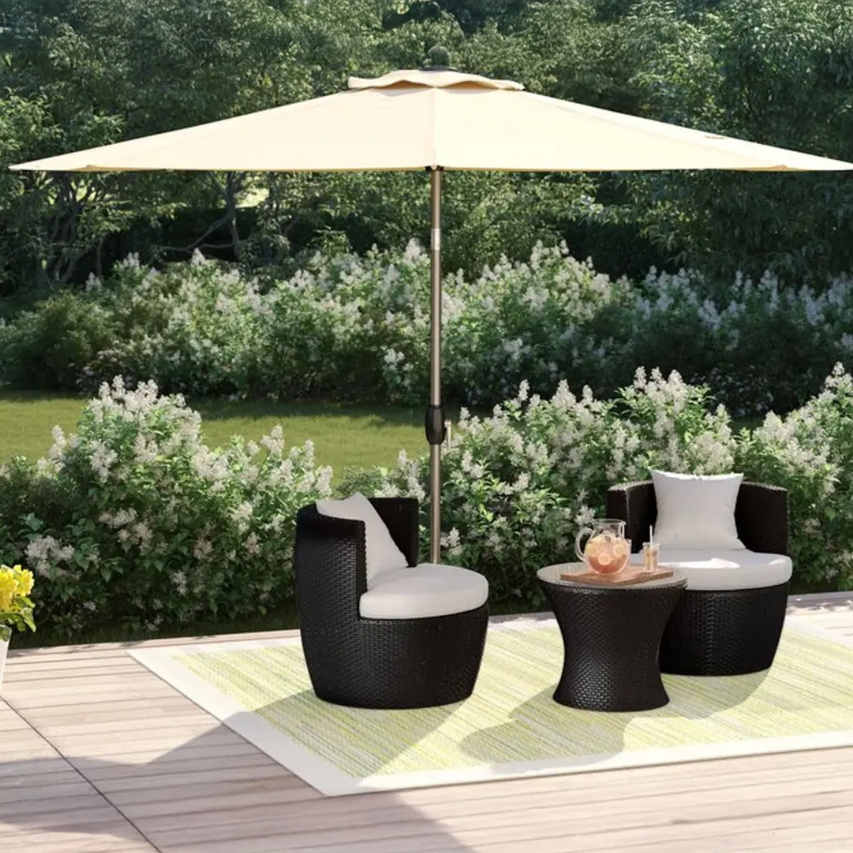 2.5m Parasol Brushed Aluminium Parasol Ivory from Roseland Furniture