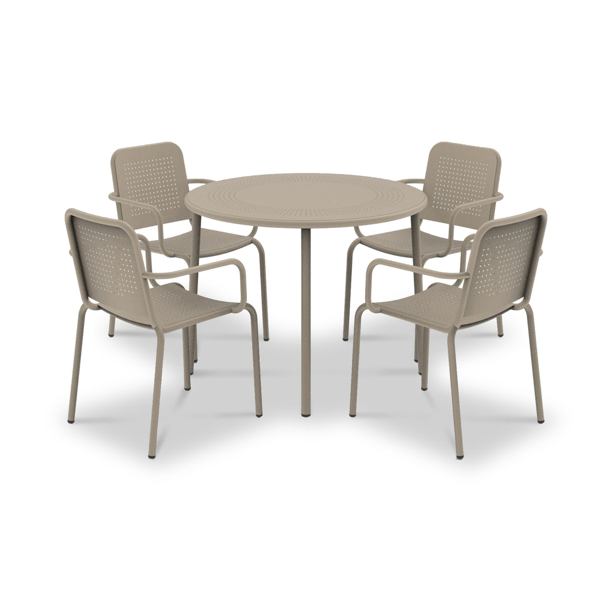 Porto Champagne 4 Seater Round Dining Set from Roseland Furniture