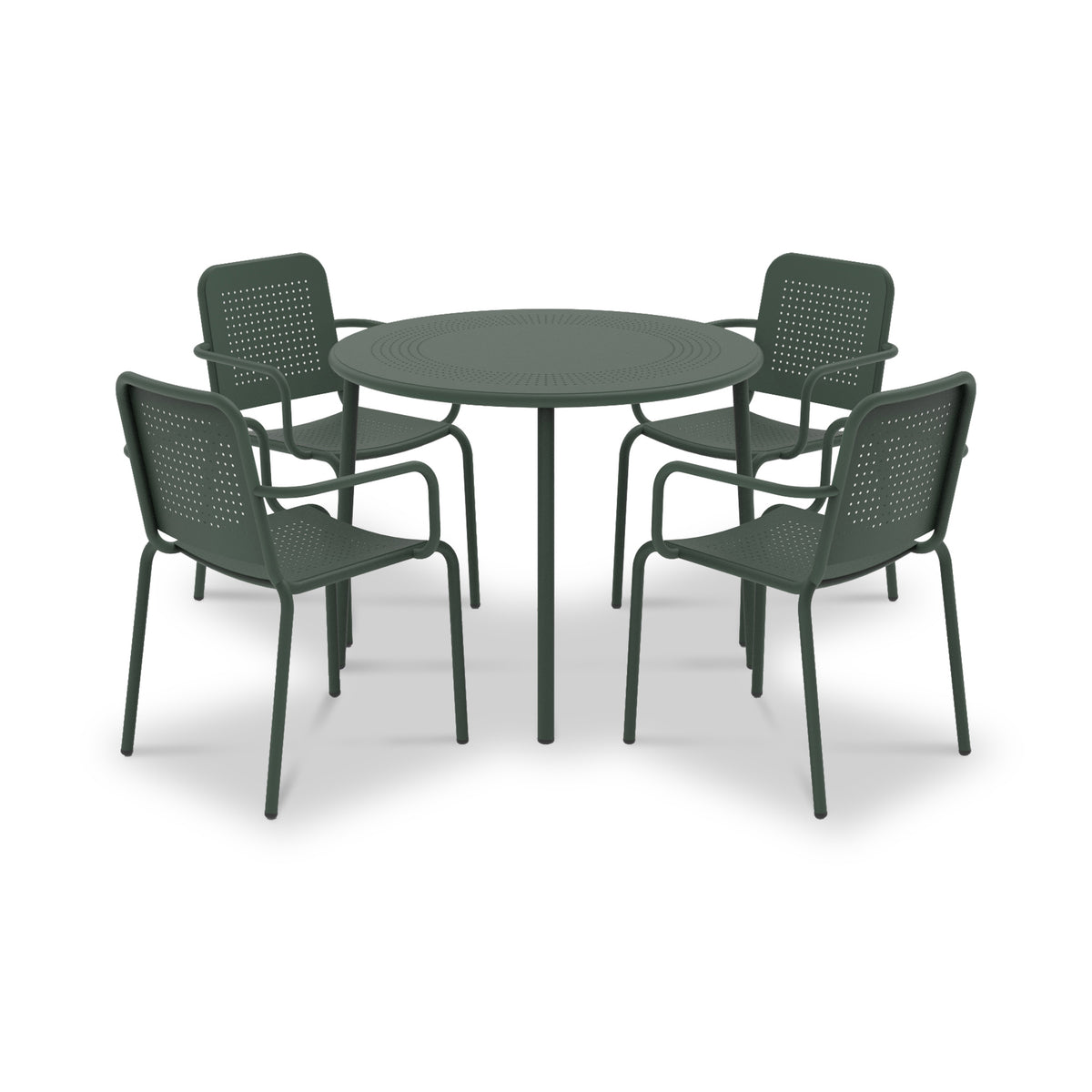 Porto Olive 4 Seater Round Dining Set from Roseland Furniture