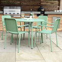 Porto Olive 4 Seater Round Dining Set from Roseland Furniture