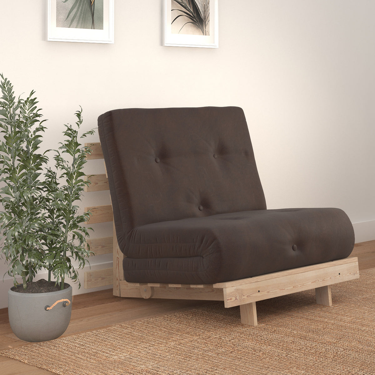 Maggie Single Futon Chocolate from Roseland Furniture