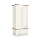 Farrow Coconut White Double Wardrobe with Drawers and metal handles from Roseland Furniture