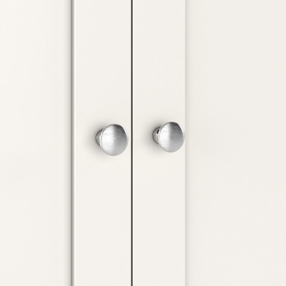Farrow Coconut White Double Wardrobe with Drawers and metal handles from Roseland Furniture