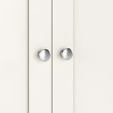 Farrow Coconut White Double Wardrobe with Drawers and metal handles from Roseland Furniture