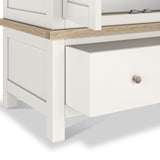 Farrow Coconut White Double Wardrobe with Drawers and wooden handles from Roseland Furniture