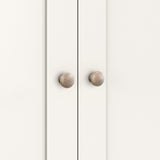 Farrow Coconut White Double Wardrobe with Drawers and wooden handles from Roseland Furniture