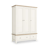 Farrow Triple Wardrobe with Drawers and metal handles from Roseland Furniture