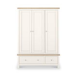Farrow Triple Wardrobe with Drawers and metal handles from Roseland Furniture