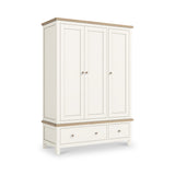 Farrow Triple Wardrobe with Drawers and wooden handles from Roseland Furniture