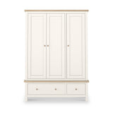 Farrow Triple Wardrobe with Drawers and wooden handles from Roseland Furniture