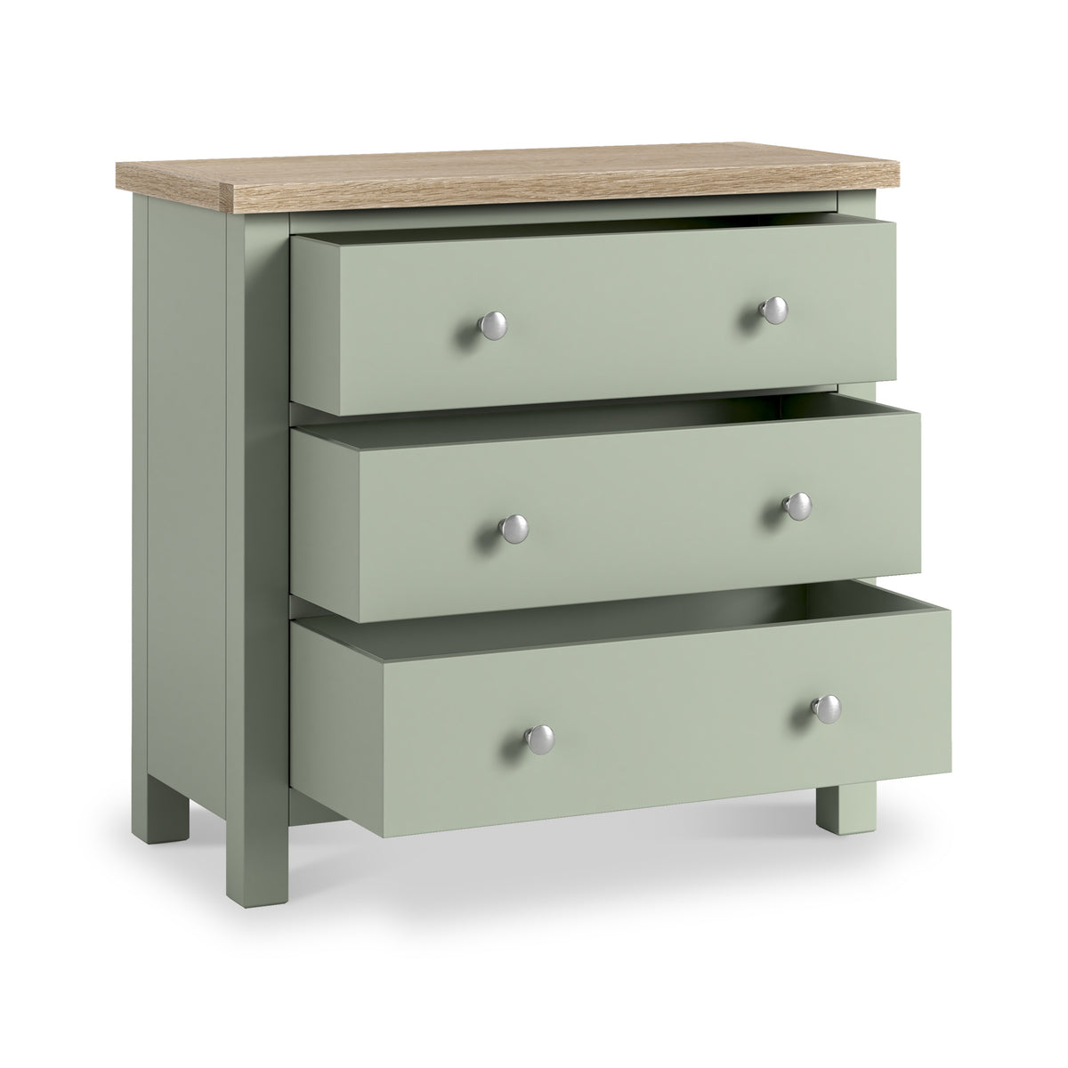 Farrow 3 Drawer Chest Washed Oak Sage from Roseland Furniture