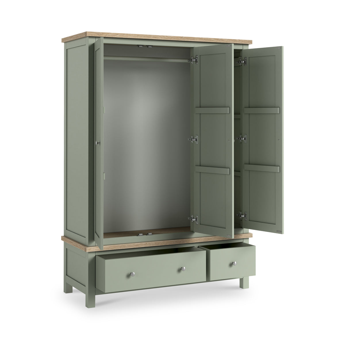 Farrow Triple Wardrobe Washed Oak Sage from Roseland Furniture