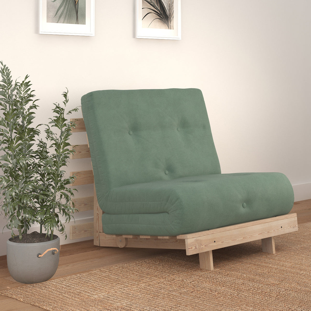 Maggie Single Futon Harmony Green from Roseland Furniture