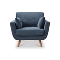 Trom Navy Velvet Armchair by Roseland Furniture