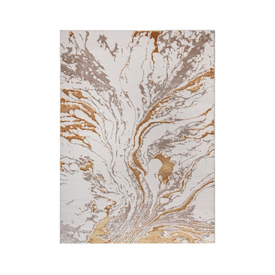 Auric Golden Marble Effect Rug