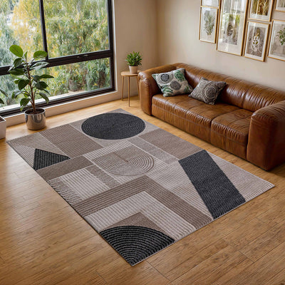 Quimby Textured Geometric Design Rug
