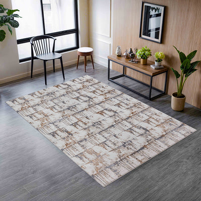Sully Metallic Abstract Design Rug