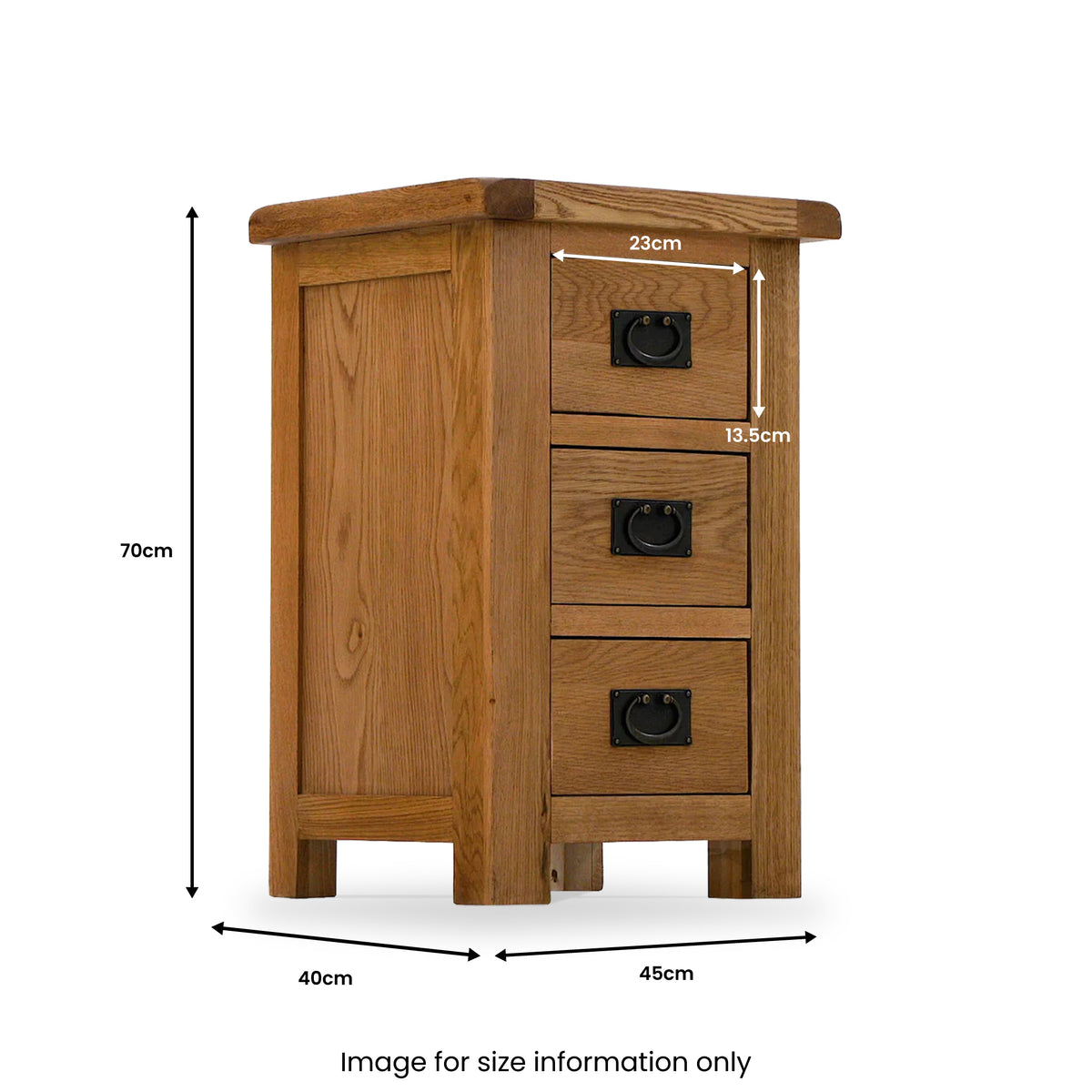 Zelah Oak Bedside Table from Roseland Furniture