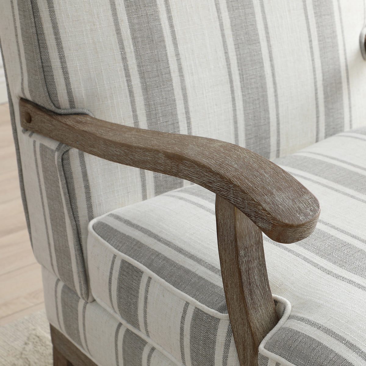 Sandringham Linen Striped Accent Chair from Roseland Furniture