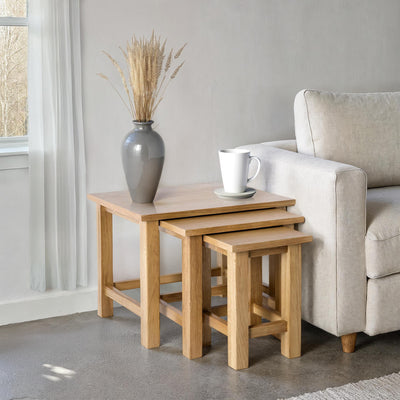 London Oak Nest of Tables