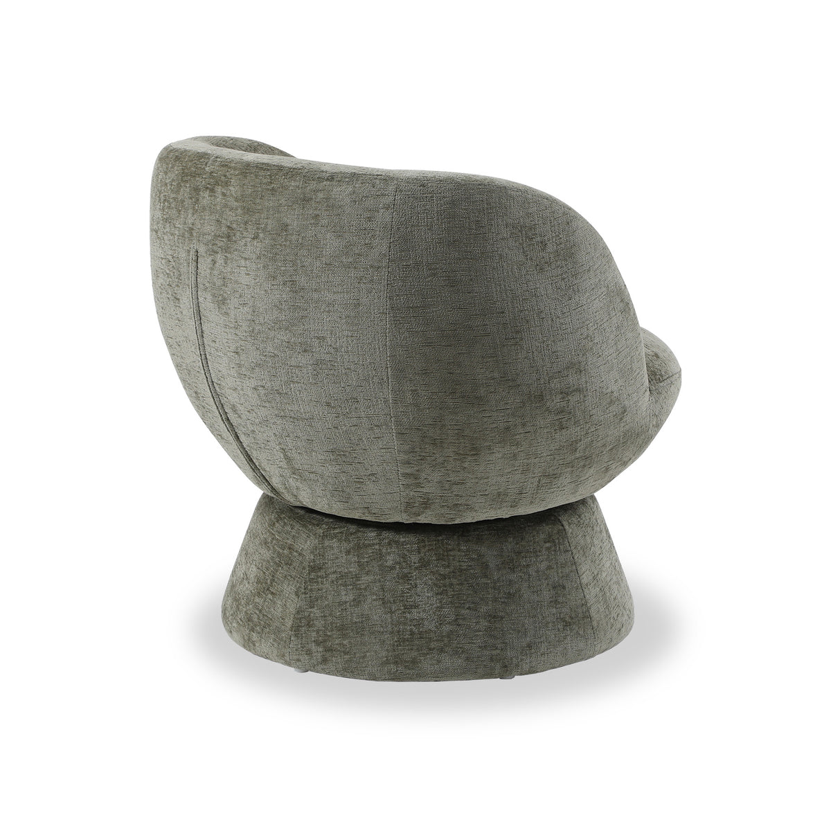 Kendal Woven Chenille Tulip Swivel Chair Olive from Roseland Furniture