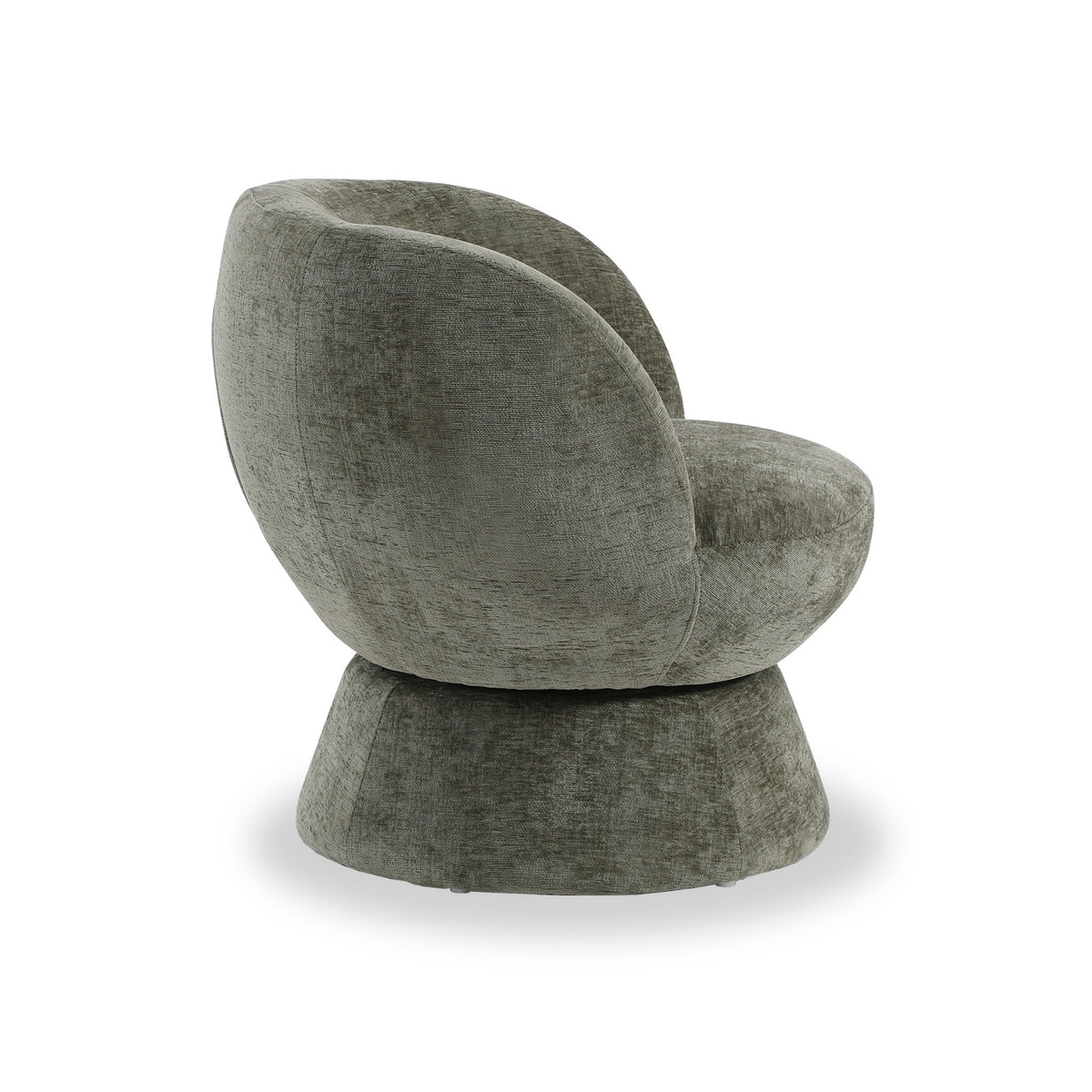 Kendal Woven Chenille Tulip Swivel Chair Olive from Roseland Furniture