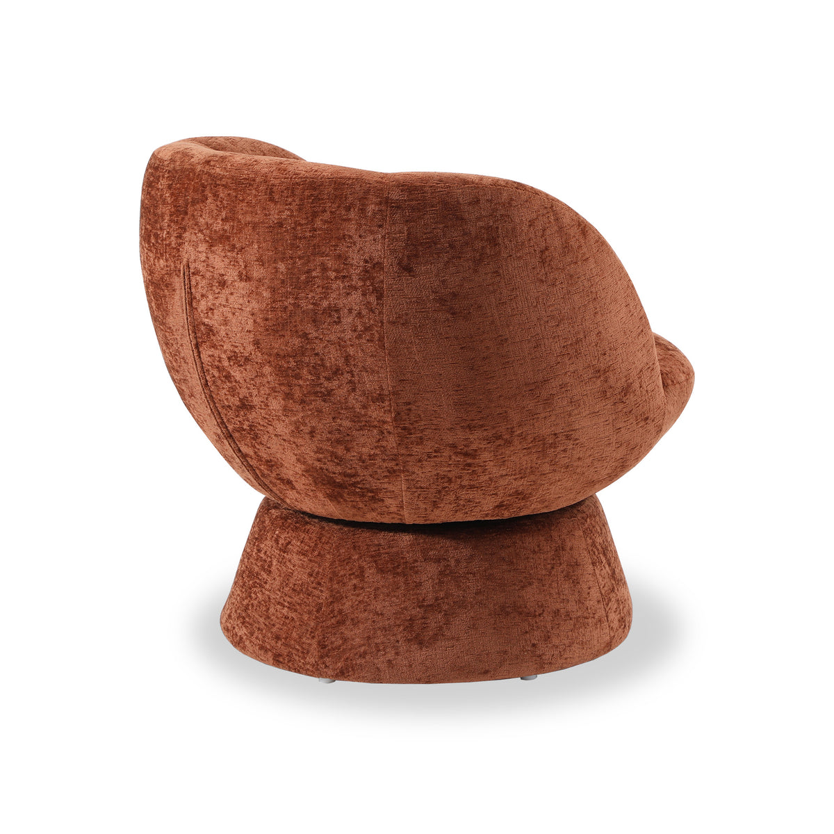 Kendal Woven Chenille Tulip Swivel Chair Terracotta from Roseland Furniture