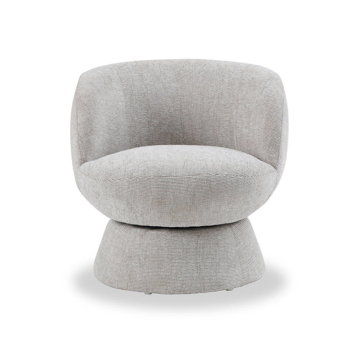 Kendal Woven Chenille Tulip Swivel Chair Natural from Roseland Furniture