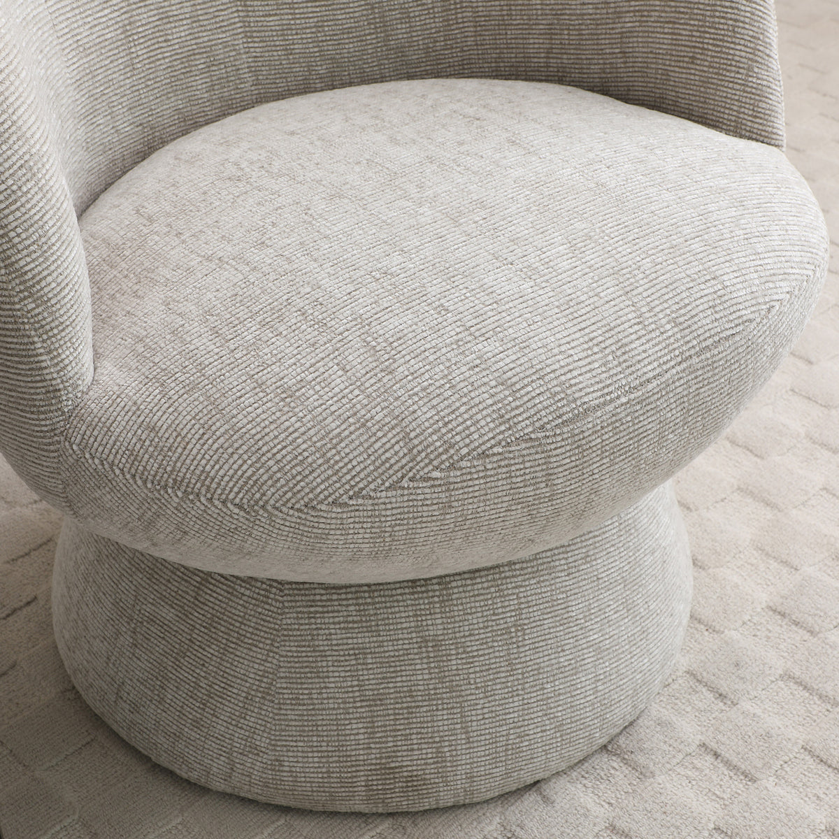 Kendal Woven Chenille Tulip Swivel Chair Natural from Roseland Furniture