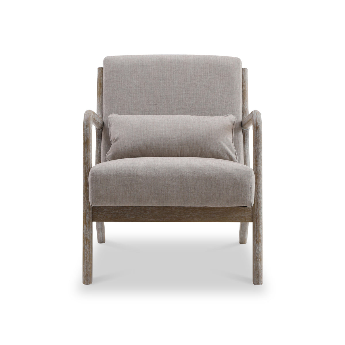 Avery Whitewashed Frame Oatmeal Linen Chair from Roseland Furniture