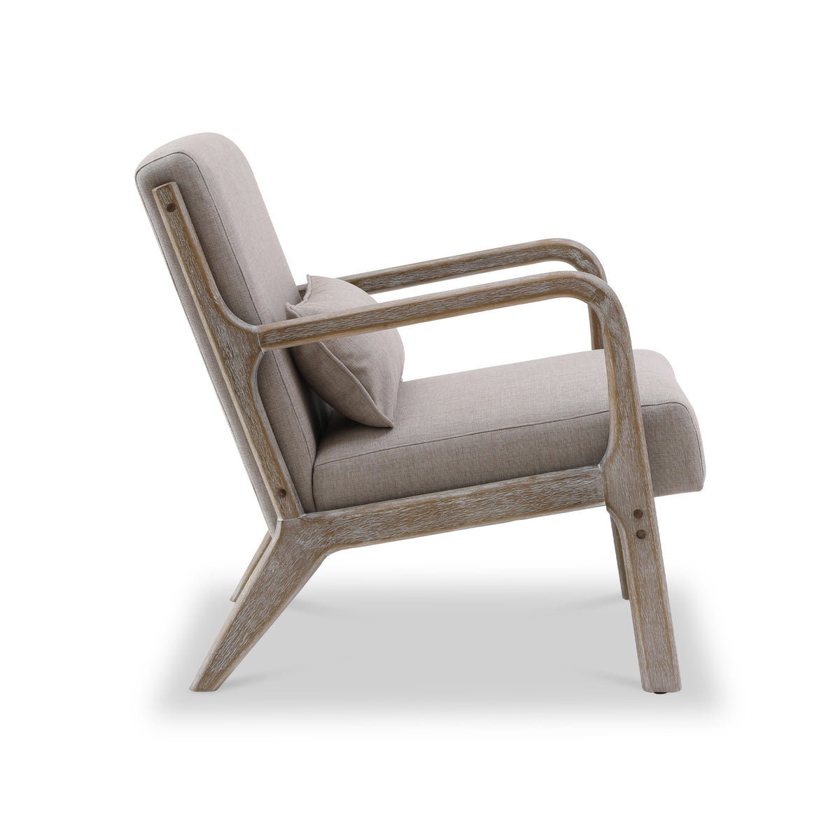Avery Whitewashed Frame Oatmeal Linen Chair from Roseland Furniture