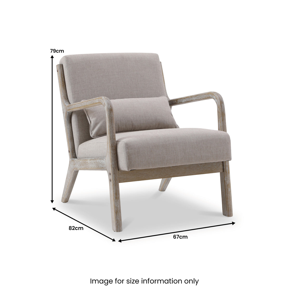 Avery Whitewashed Frame Oatmeal Linen Chair from Roseland Furniture