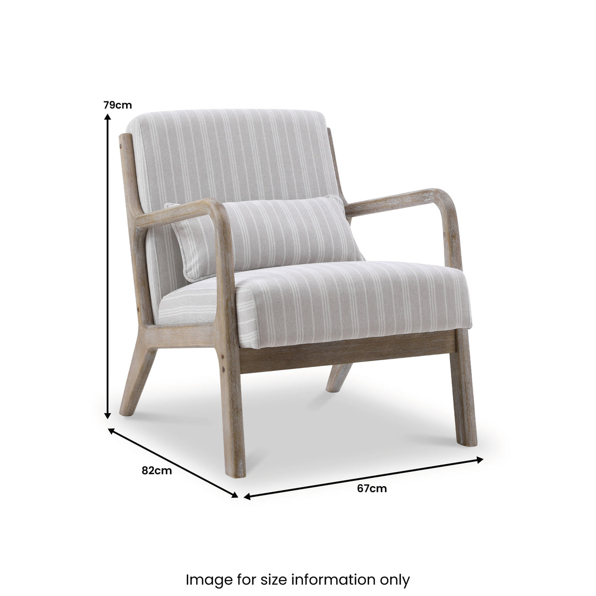 Avery Whitewashed Frame Chenille Stripe Chair from Roseland Furniture