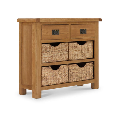 Zelah Oak Small Sideboard with Baskets