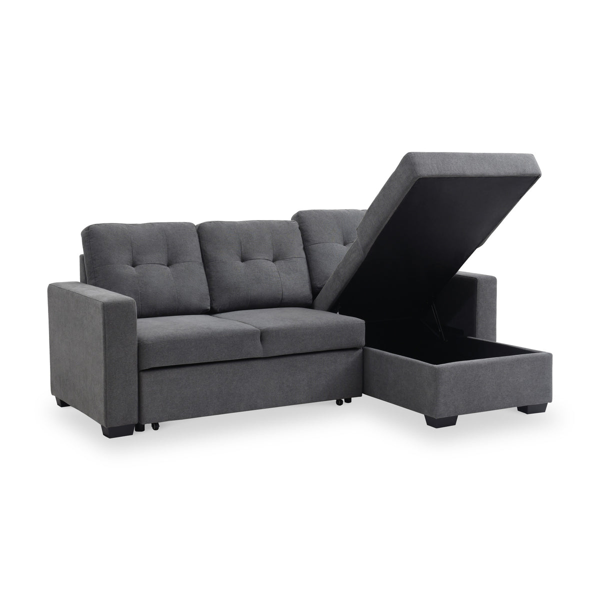 Winslet Button Back Chaise Sofabed Grey from Roseland Furniture
