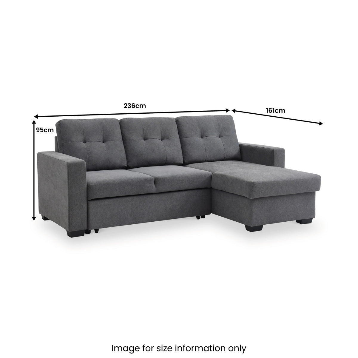 Winslet Button Back Chaise Sofabed Grey from Roseland Furniture