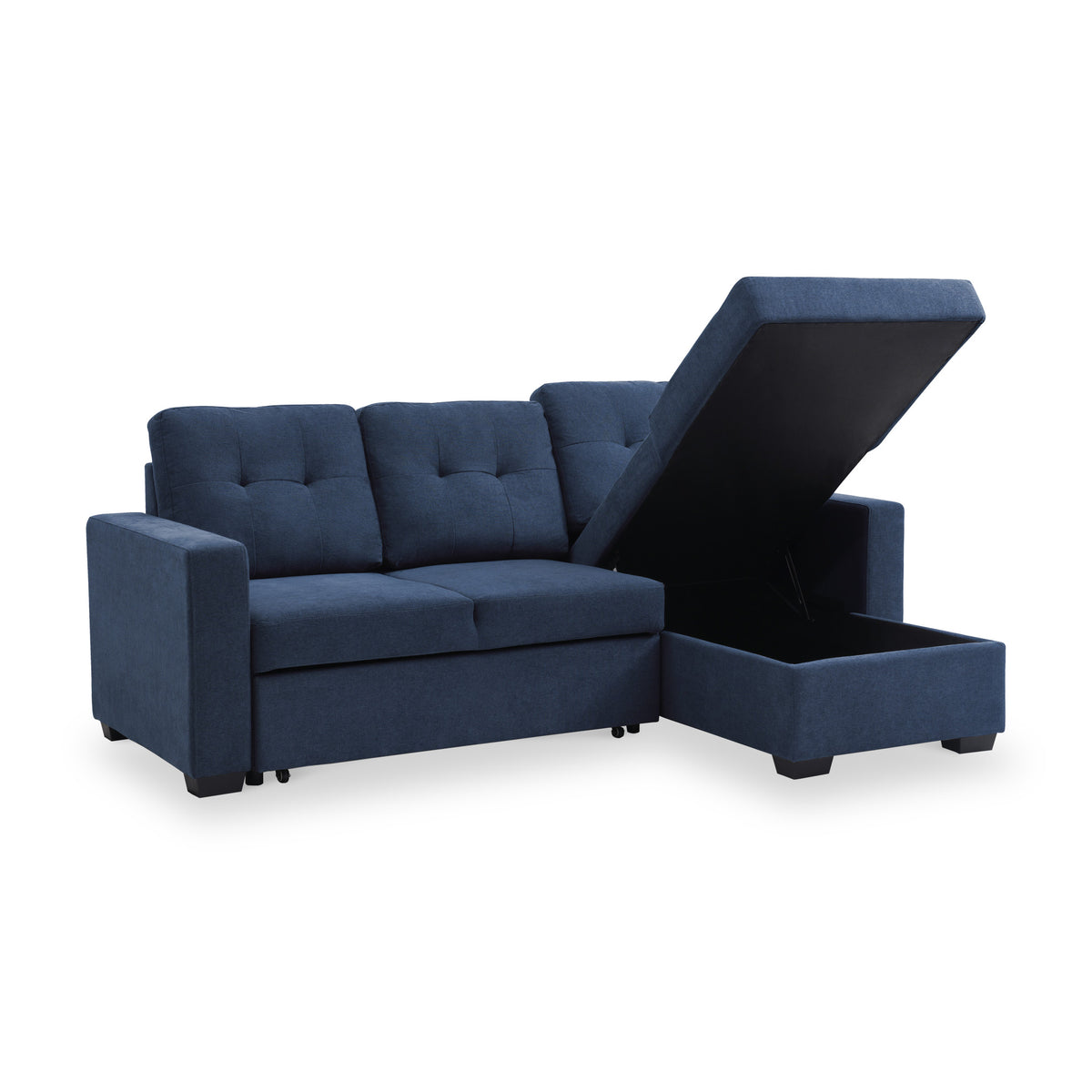 Winslet Button Back Chaise Sofabed Navy from Roseland Furniture