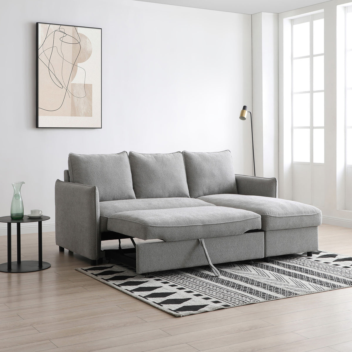 Keya Boucle Pop Up Chaise Sofa Bed from Roseland Furniture