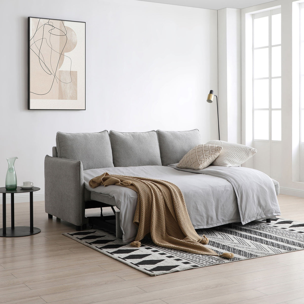 Keya Boucle Pop Up Chaise Sofa Bed from Roseland Furniture
