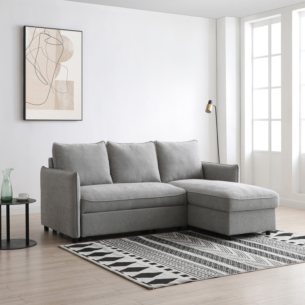 Keya Boucle Pop Up Chaise Sofa Bed from Roseland Furniture