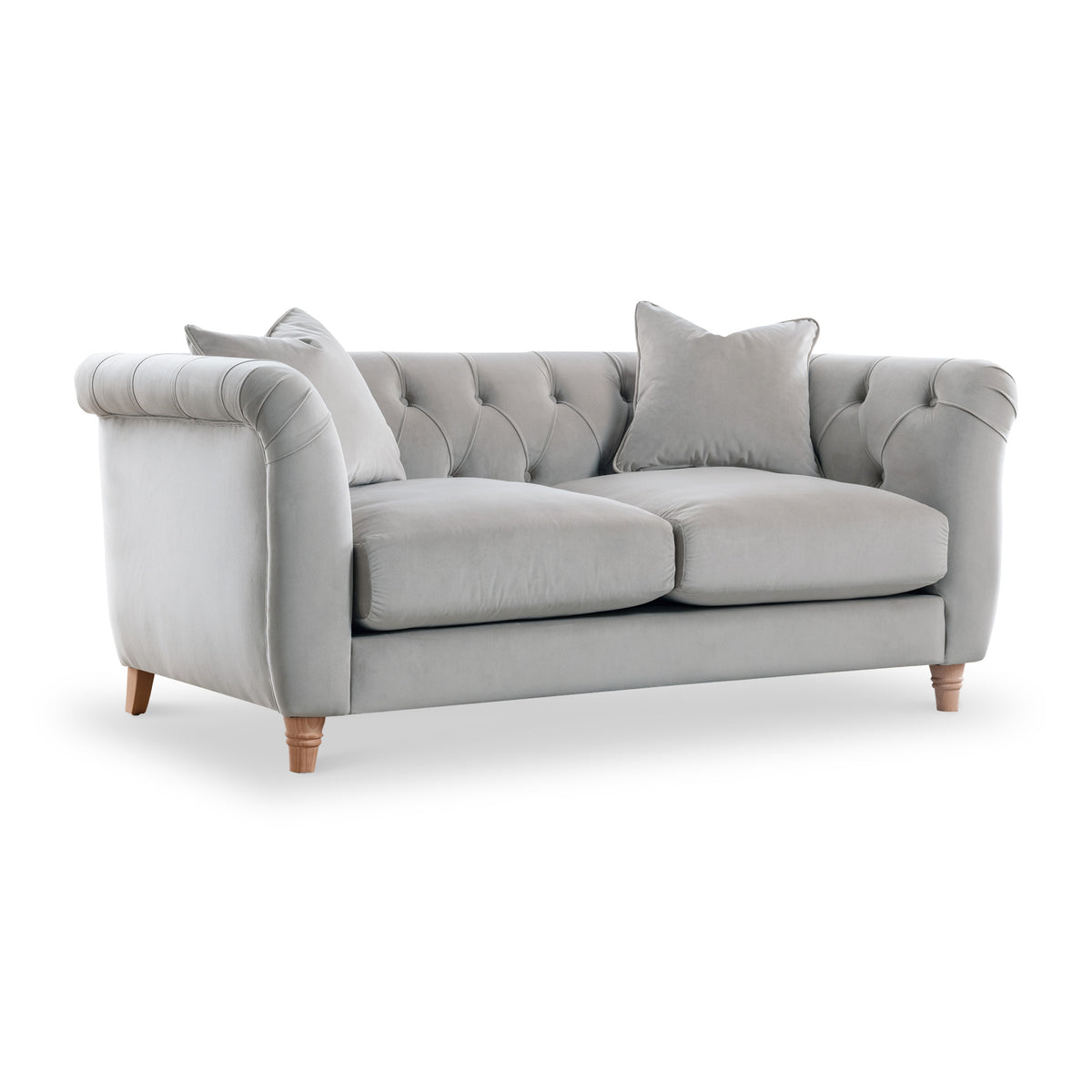 Clarence Putty Velvet Chesterfield 2 Seater Sofa