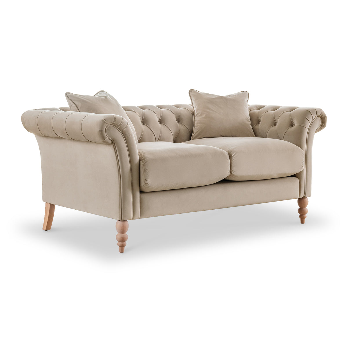 Balmoral Putty Velvet Chesterfield 2 Seater Sofa